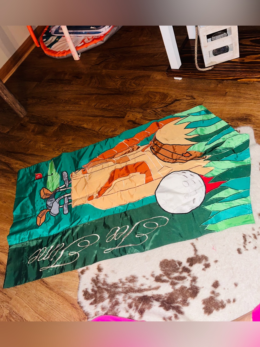 Golf Themed Decorative Flag - TEE TIME-